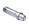 Threaded Inlet Nipple, Chrome Plated Brass, 1/4" NPT, CGA 540 