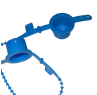 Tamper-Evident "TED" Cap + 4.5" Strap, Blue, 100 Pack