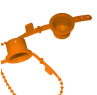 Tamper-Evident "TED" Cap + 4.5" Strap, Orange, 100 Pack