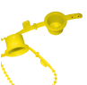 Tamper-Evident "TED" Cap + 4.5" Strap, Yellow, 100 Pack