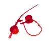 Red CGA 320 Carbon Dioxide Food Grade Cap + 8'' Strap, 100 Pack