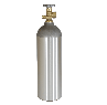 Industrial Gas Cylinder + Valve, 22 Cubic Ft