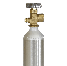 Industrial Gas Cylinder + CGA 580 Valve Inserted, 265 Cubic Ft
