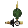  BRASS BALLOON REGULATOR w/ MYLAR TILT VALVE, HAND-TIGHT CONNECTION, CONTENTS GAUGE & AUTO-SHUTOFF REGULATOR