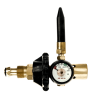 BRASS BALLOON REGULATOR w/ MYLAR TILT VALVE, HAND-TIGHT CONNECTION, CONTENTS GAUGE AND QUICK-TIE 