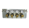 Taprite 4P4P Secondary Beer Regulator - 5/16" Barb Inlet & Shutoff, 4 Beer Ys