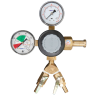 Taprite Primary Beer Regulator, 1P2P, CGA 320, 5/16" Barb Shutoff + Check (2), 60 LB / 2000 LB Gauges