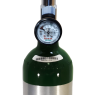6 Cu Ft Aluminum Medical Oxygen (O2) "B" / "M6" Cylinder + CGA 870 Post Valve + Pressure Contents Gauge