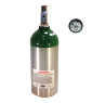 9 Cu Ft Aluminum Medical Oxygen "C" / "M9" Cylinder + CGA 870 Post Valve + Pressure Gauge