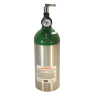 9 Cu Ft Aluminum Medical Oxygen (O2) "C" / "M9" Cylinder + CGA 870 Post Valve + ON/OFF Toggle + Contents Gauge