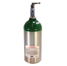 9 Cu Ft Aluminum Medical Oxygen (O2) "C" AKA "M9" Cylinder, CGA 870 Valve + ON/OFF Toggle Included