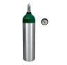 15 Cu Ft Aluminum Medical Oxygen (O2) Cylinder +  CGA 870 Post Valve + Pressure Gauge