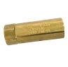 Two Piece Brass Check Valve For Car Wash Industry, Soft Seat, 3/8" NPTF E/E, 2000 PSI, Cracking Pressure 5 PSI, Viton O-Ring