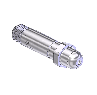 Nipple, CGA 540, 1/4NPTM, 2.5"LNG
