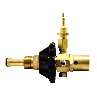 BRASS BALLOON REGULATOR WITH MYLAR TILT VALVE, SELF-SEALING INFLATOR, HAND-TIGHT CONNECTION AND NO CONTENTS GAUGE 