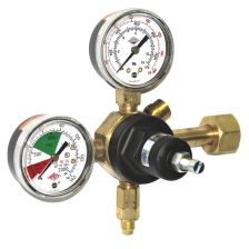 Taprite Primary Tank Mount Soft Drink Regulator, 1P1P, CGA 320, 0-120 PSI, 1/4" Flare Outlet + Check