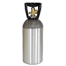 Industrial Gas Cylinder + CGA 580 Valve Inserted, 33.7 Cubic Ft